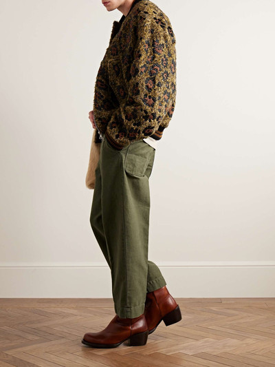 Dries Van Noten Carpenter Wide-Leg Garment-Dyed Cotton Trousers outlook