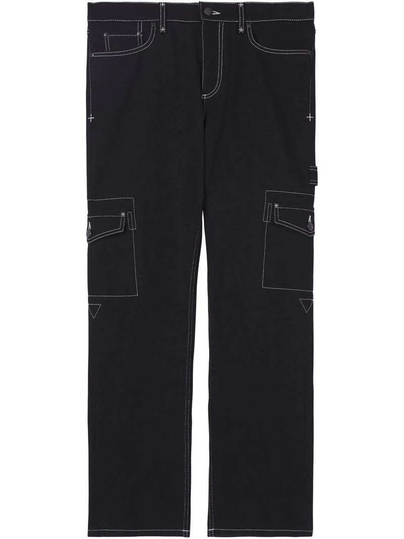 contrast-stitch straight-leg jeans 1