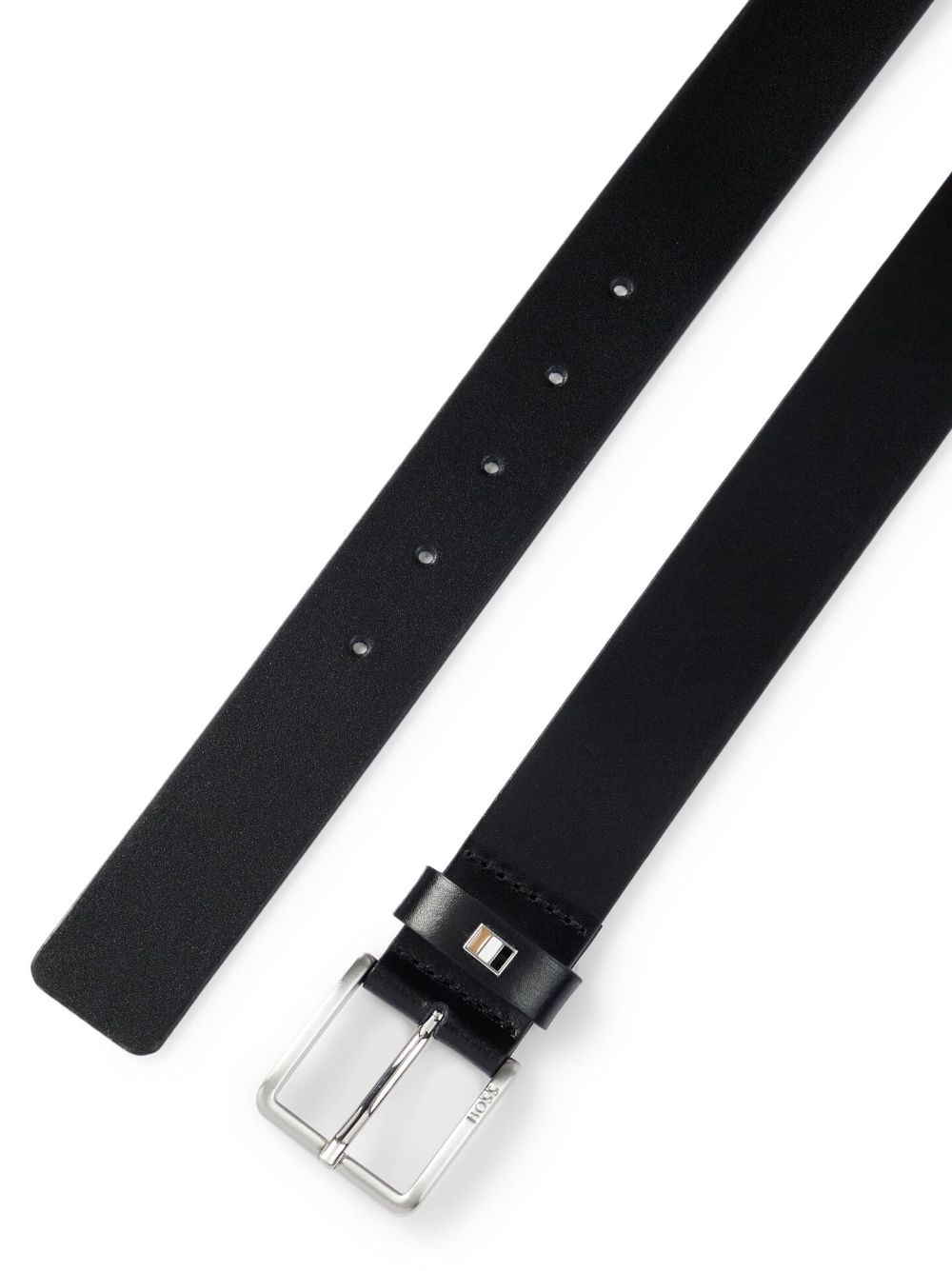 logo-plaque leather belt - 2