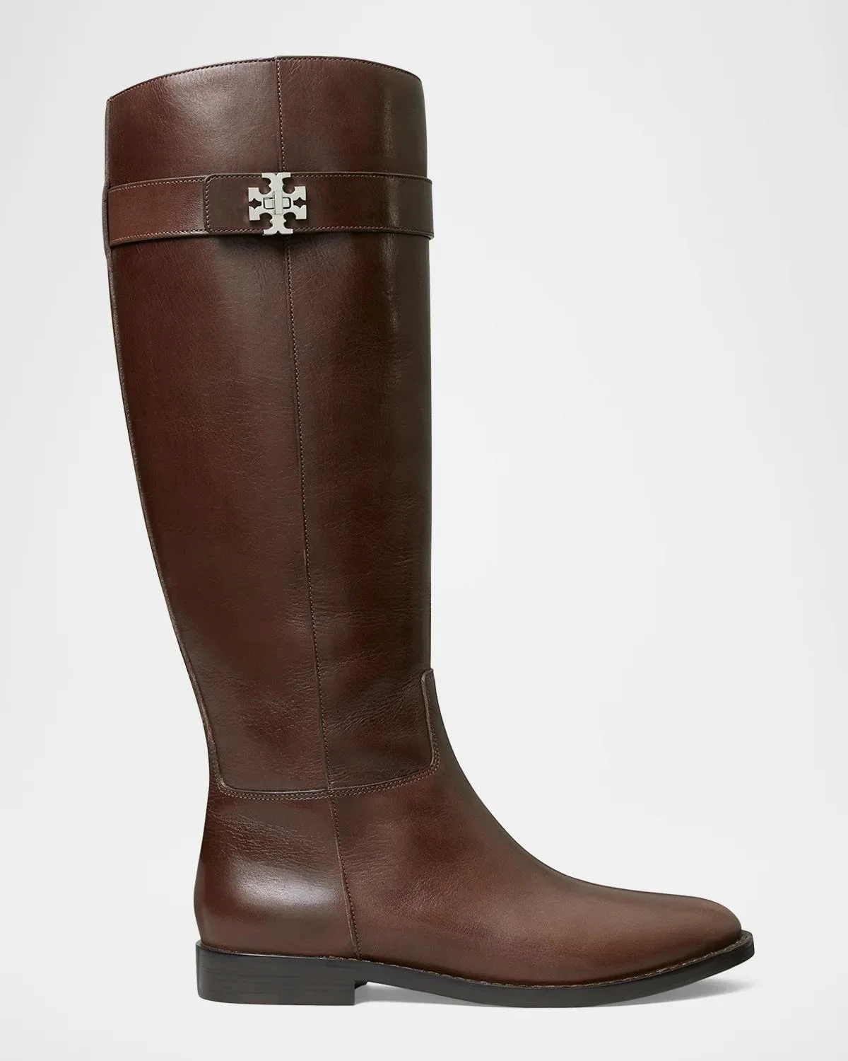 Turnlock Leather Knee-High Riding Boots - 1
