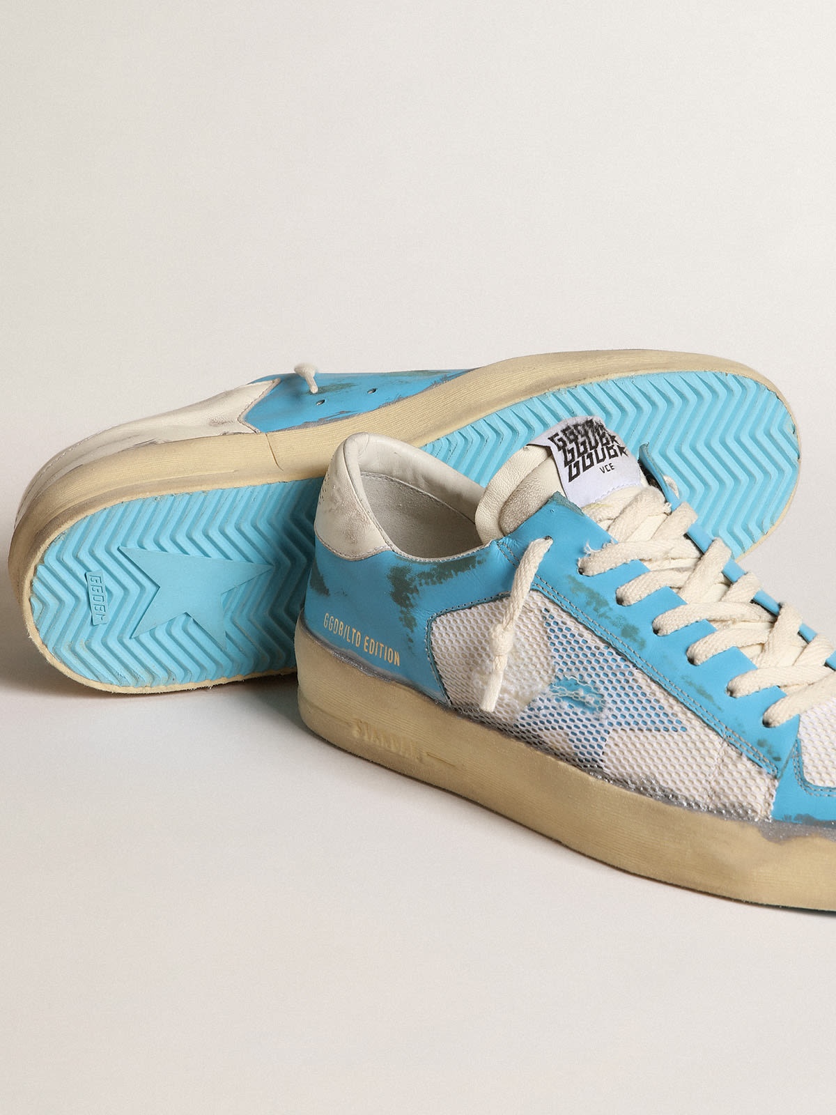スニーカー STARDAN SNEAKERS Golden Goose Men's Stardan LAB in light blue nappa leather