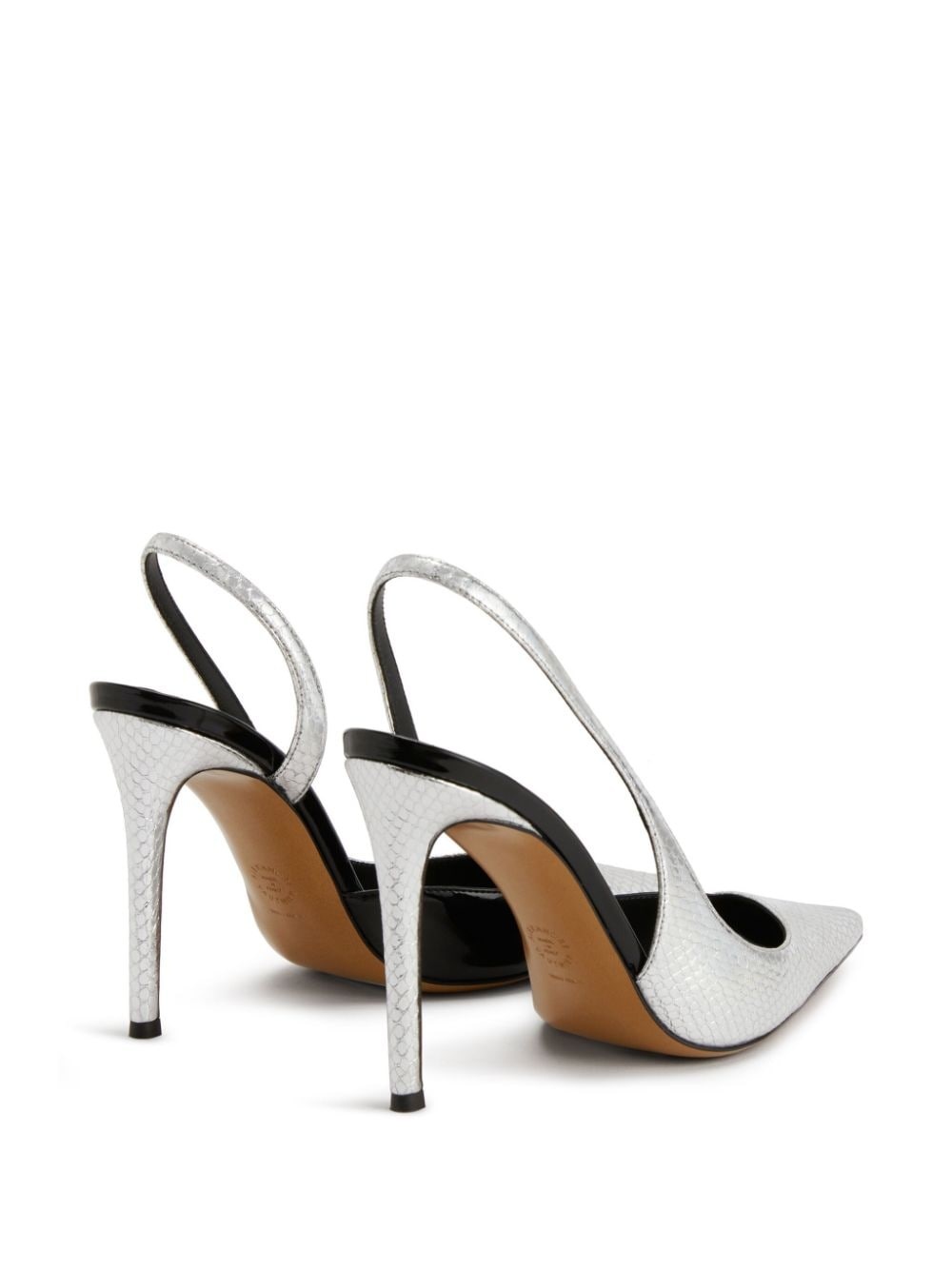 snakeskin-effect 105mm leather pumps - 3