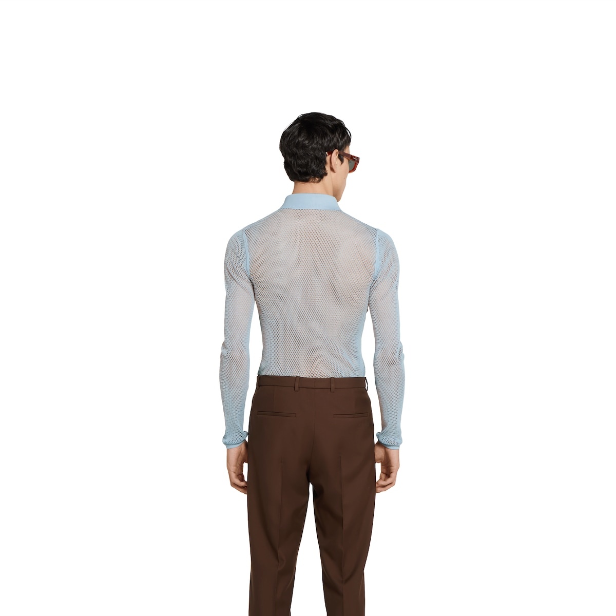 Embossed technical mesh polo top - 4