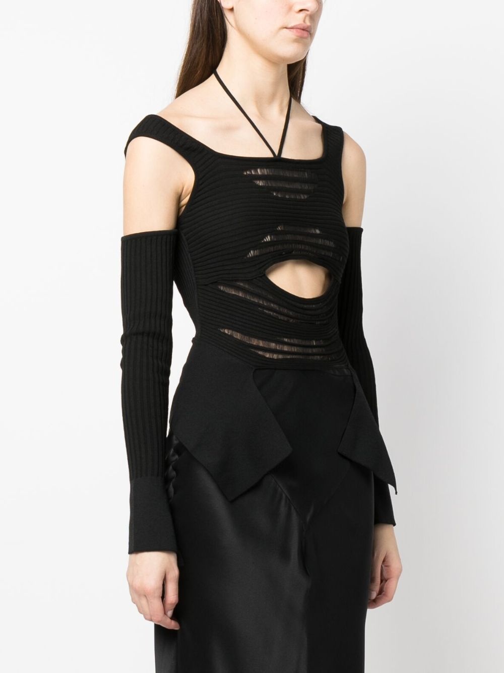 cut out-detail knitted top - 3