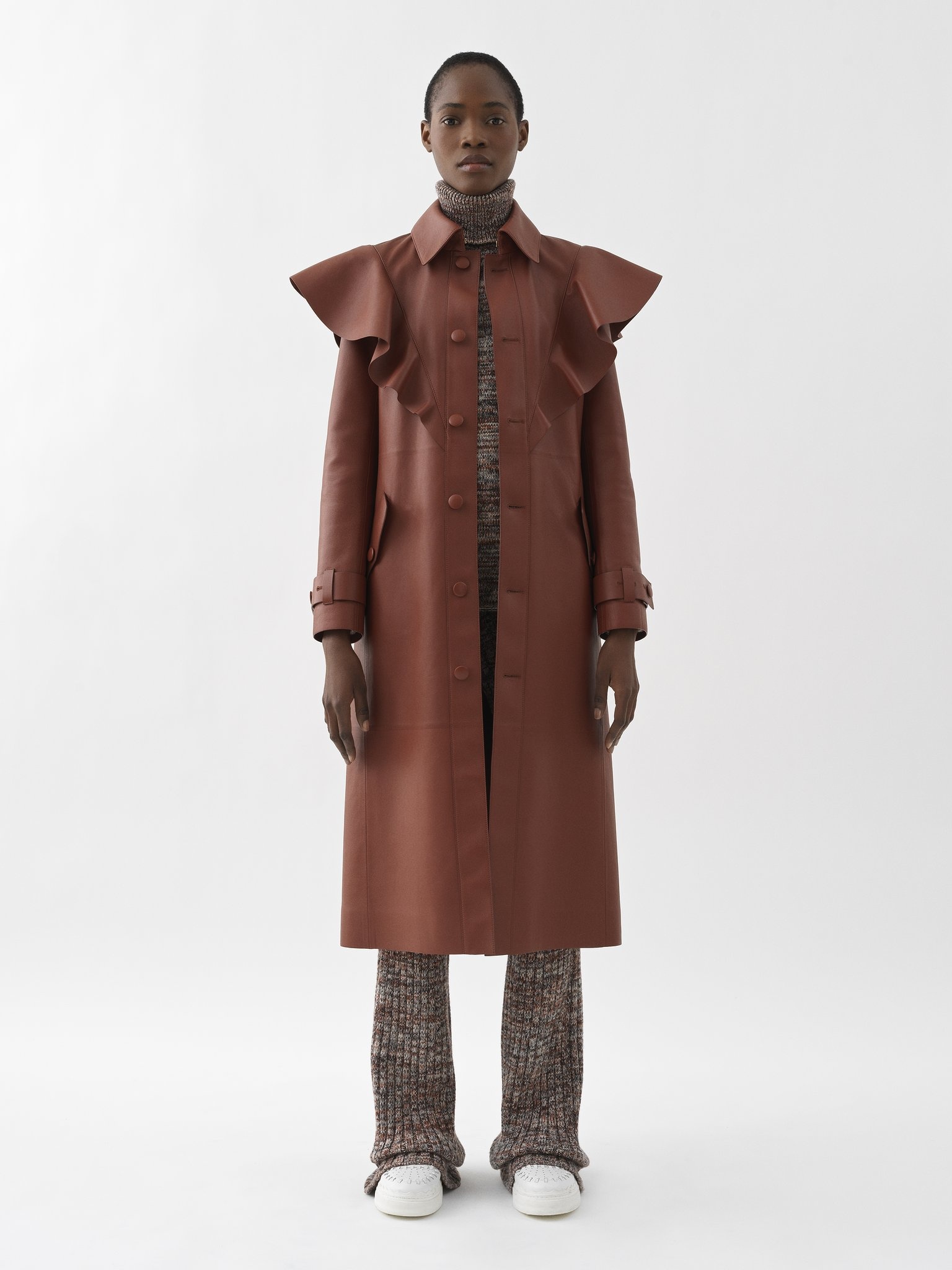 RUFFLED TRENCH COAT - 2