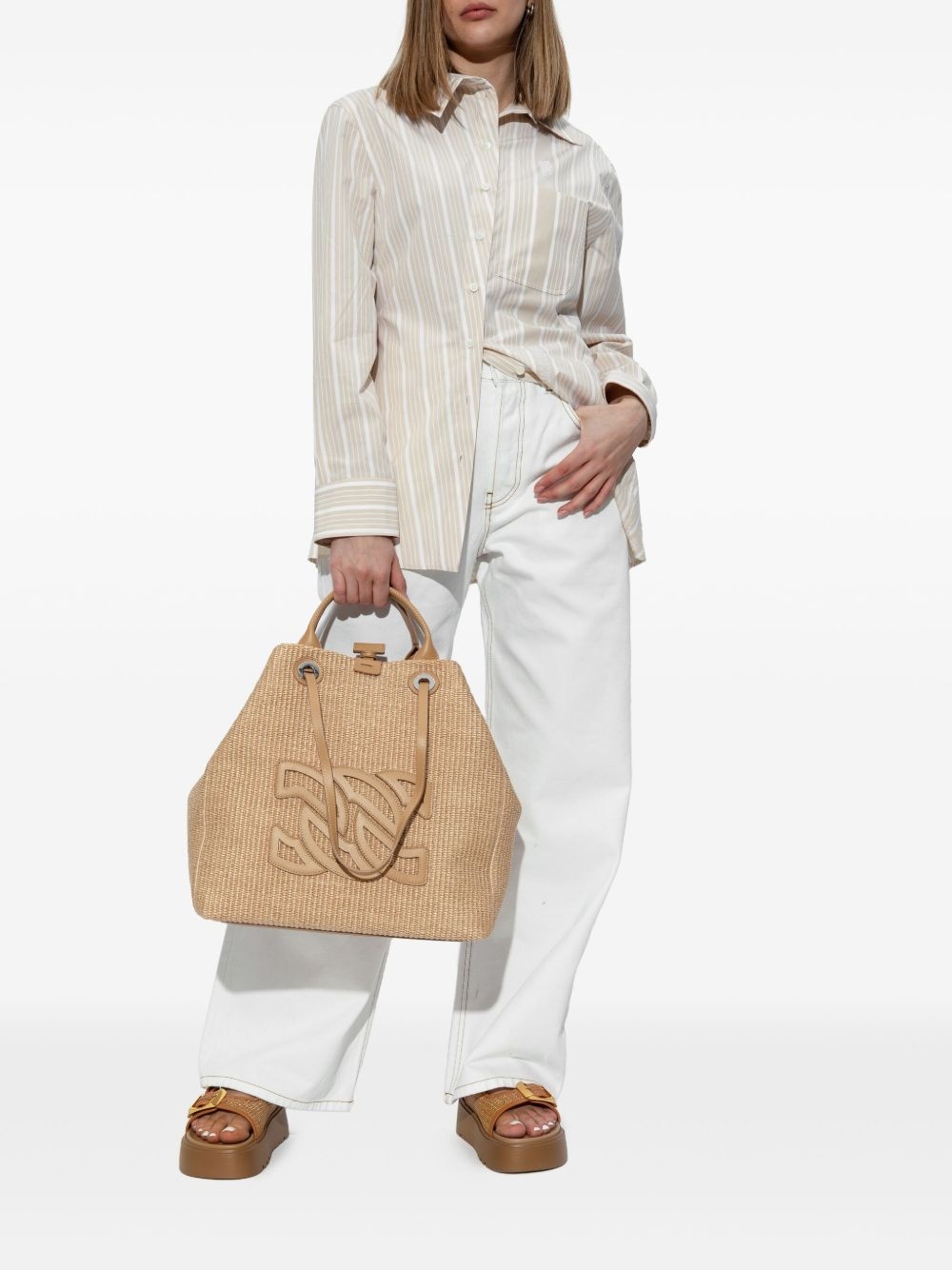 logo platform sandals - 6