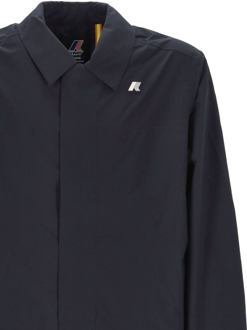 K-WAY logo-patch trench coat outlook
