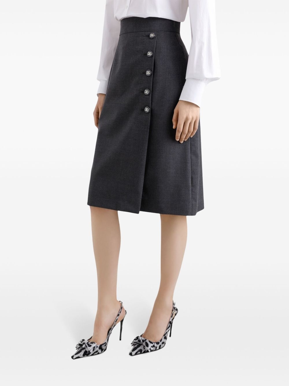 overlapping-panel midi skirt - 4