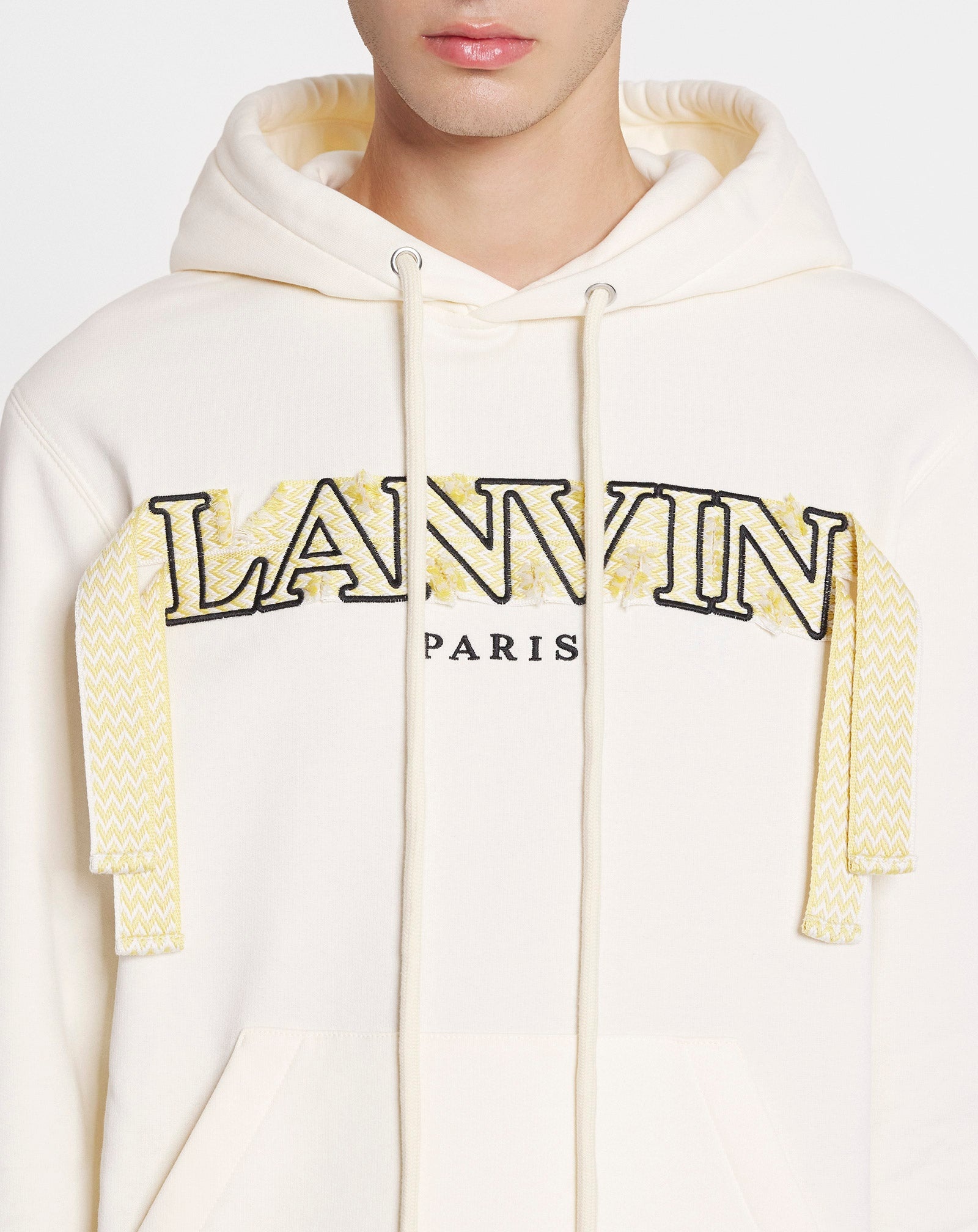 EMBROIDERED LANVIN CURB LACE HOODIE - 4