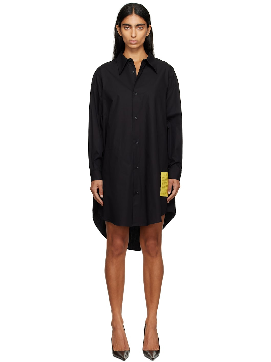 Black Shirt Minidress - 1