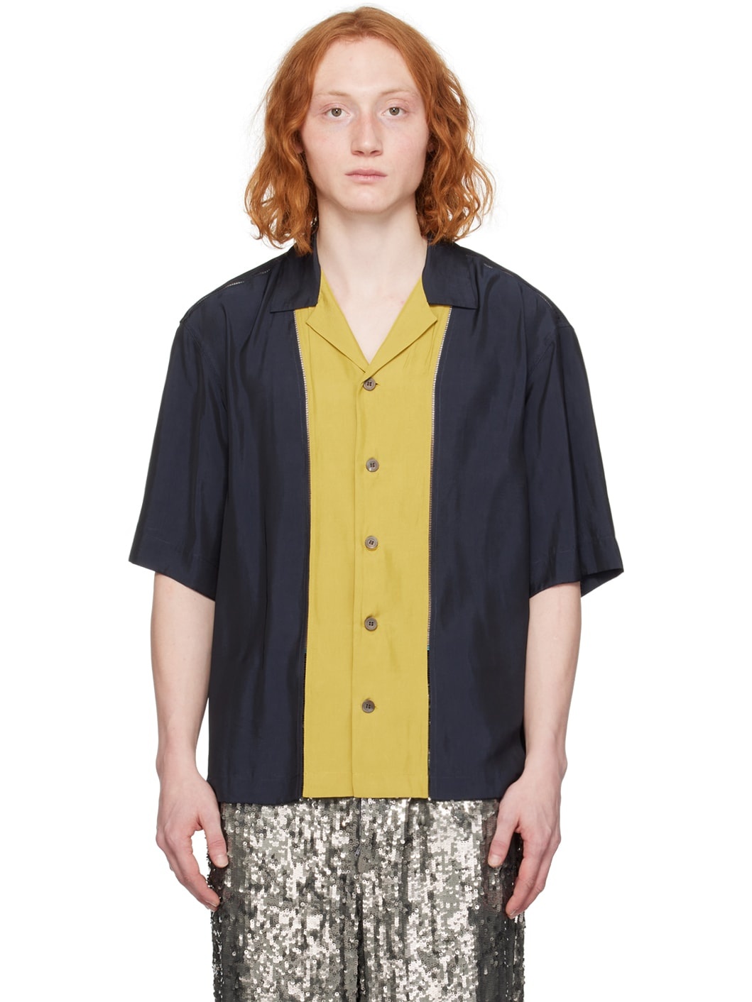Black & Yellow Paneled Shirt - 1