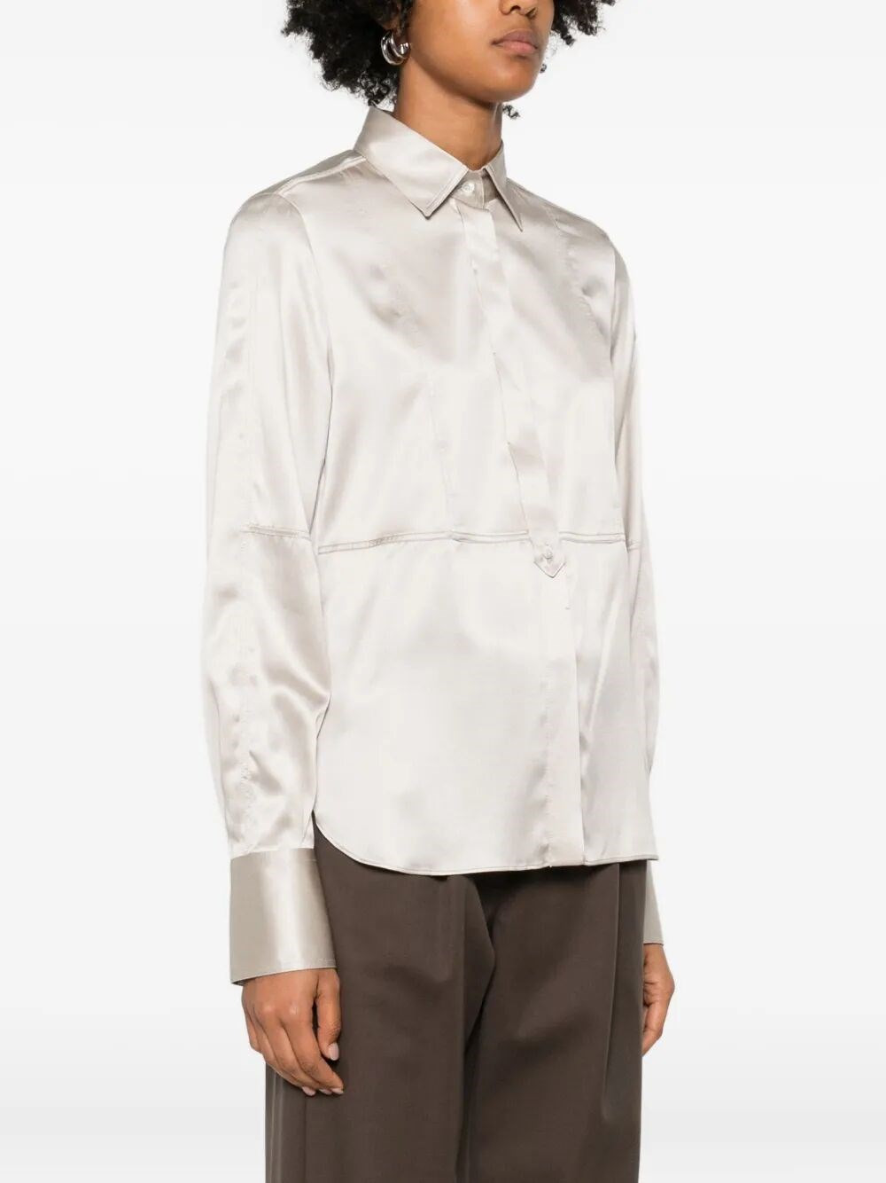 Satin Shirt With Monili - 5