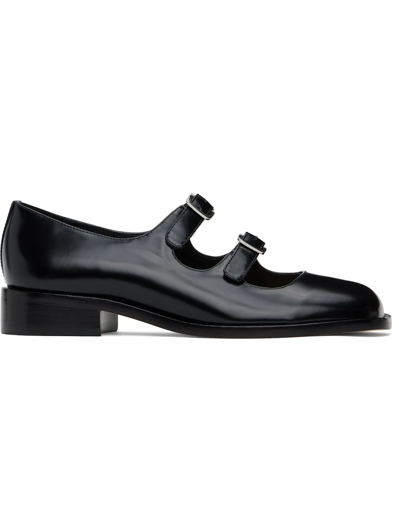 Black Double Strap Ballerina Flats 1