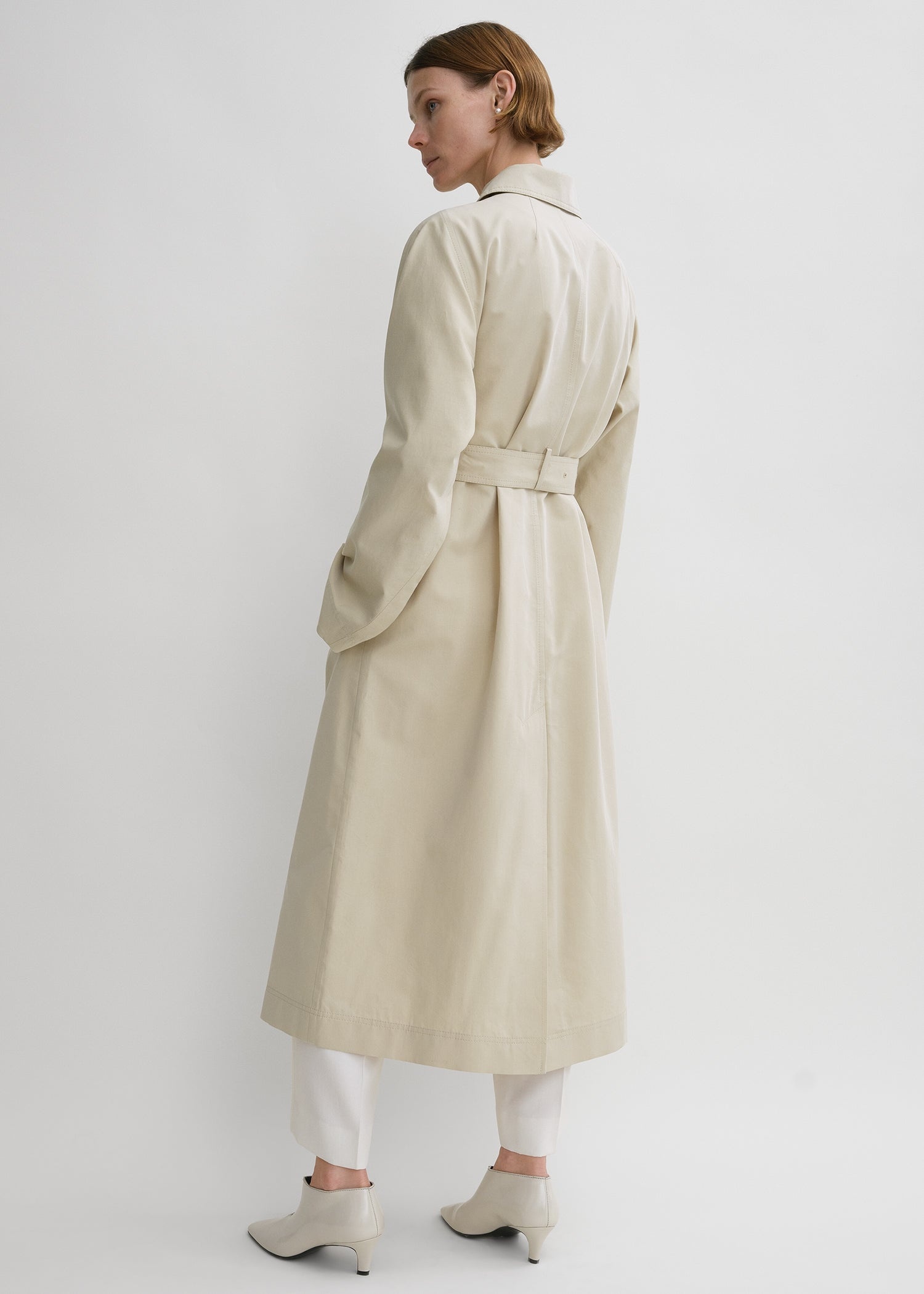 Tumbled cotton silk trench sand - 4