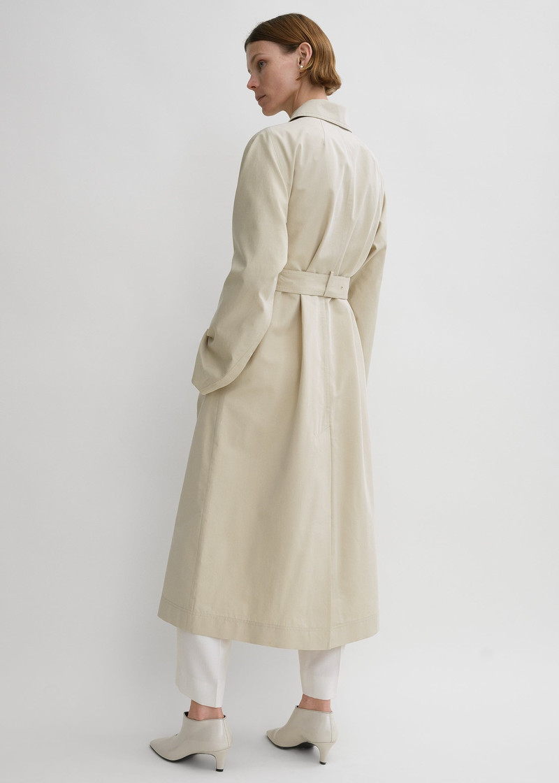 Tumbled cotton silk trench sand 4