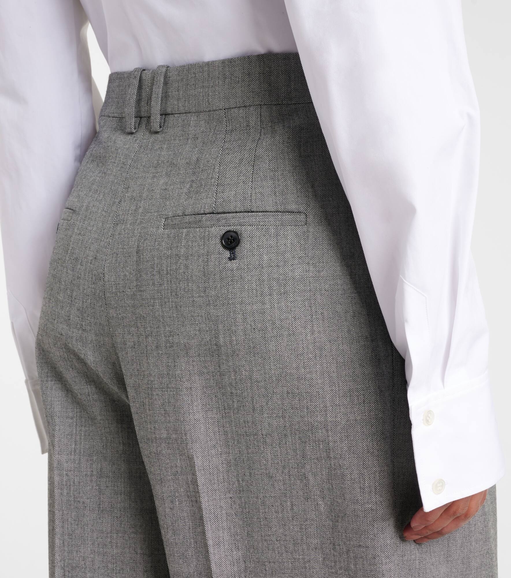 High-rise wool twill wide-leg pants - 5