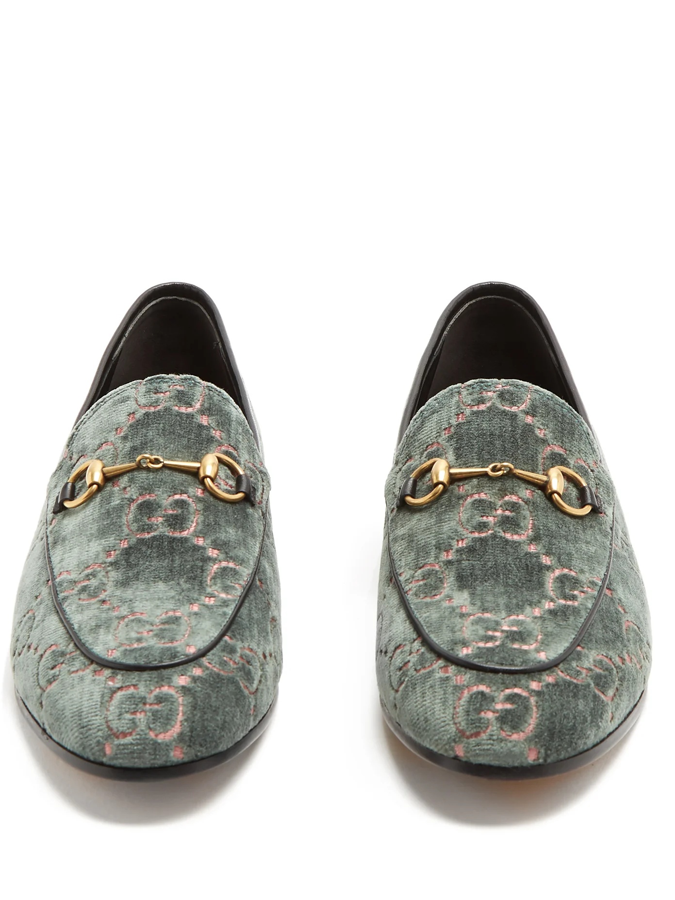 Jordaan logo-jacquard velvet loafers - 5