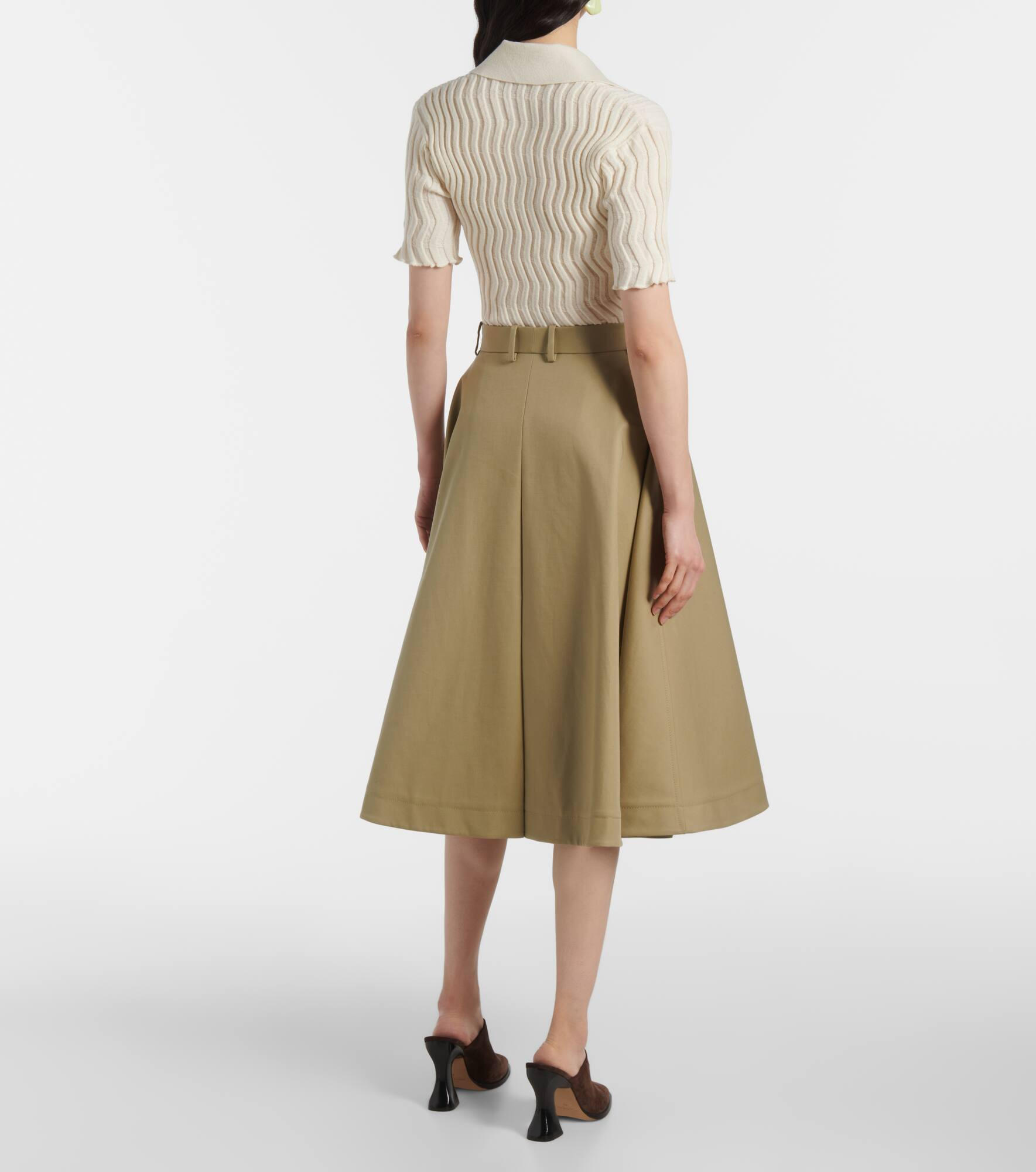 Cotton midi skirt - 3