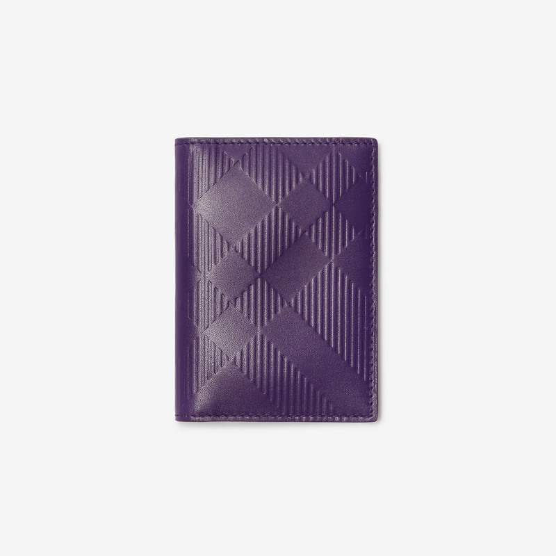 Check Leather Folding Card Case 1