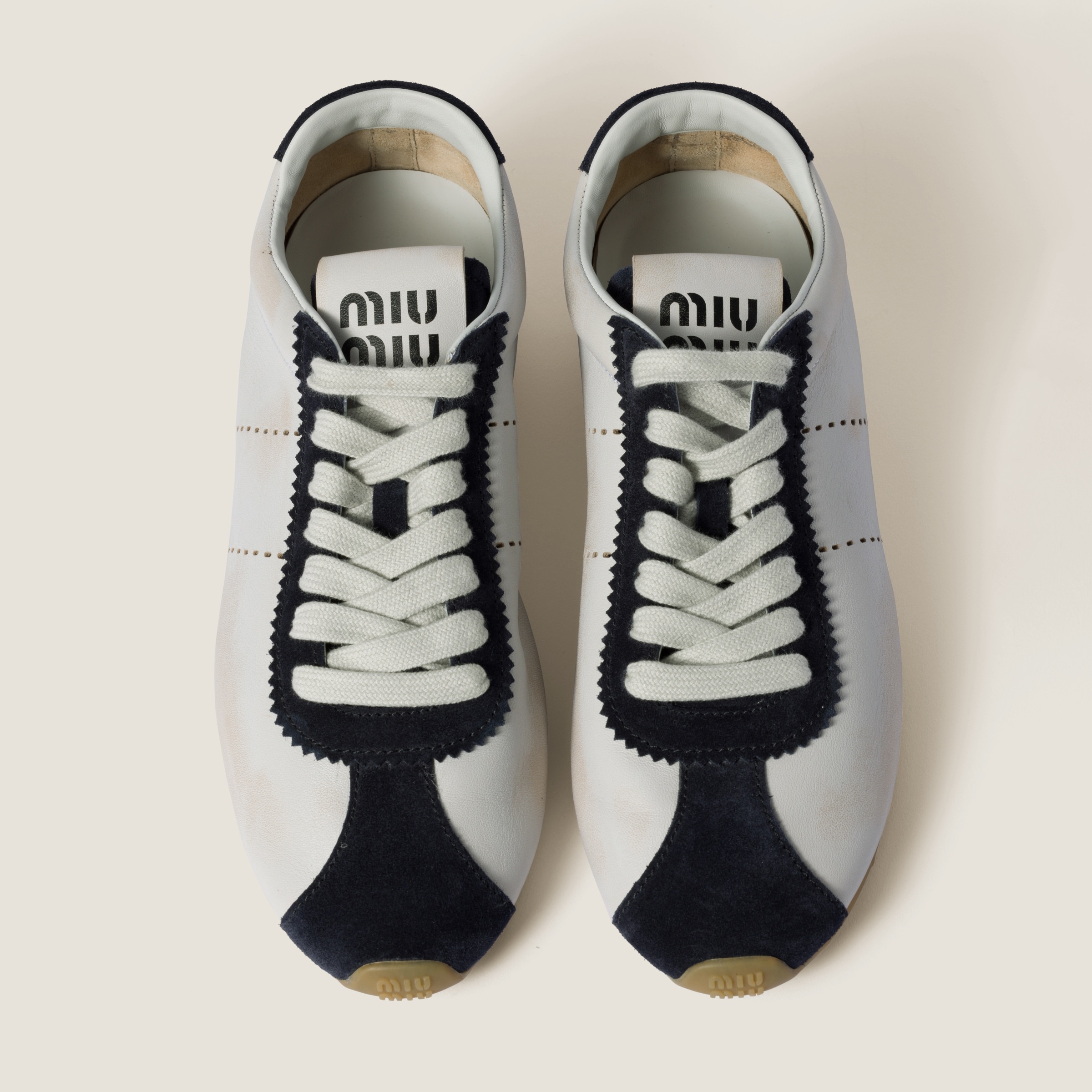 Plume nappa leather and suede sneakers - 4