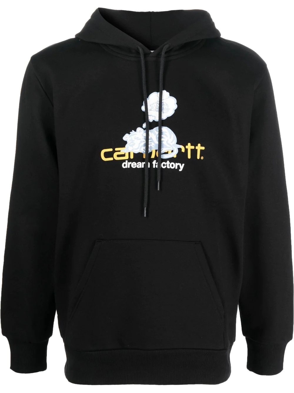 logo-print cotton hoodie - 1