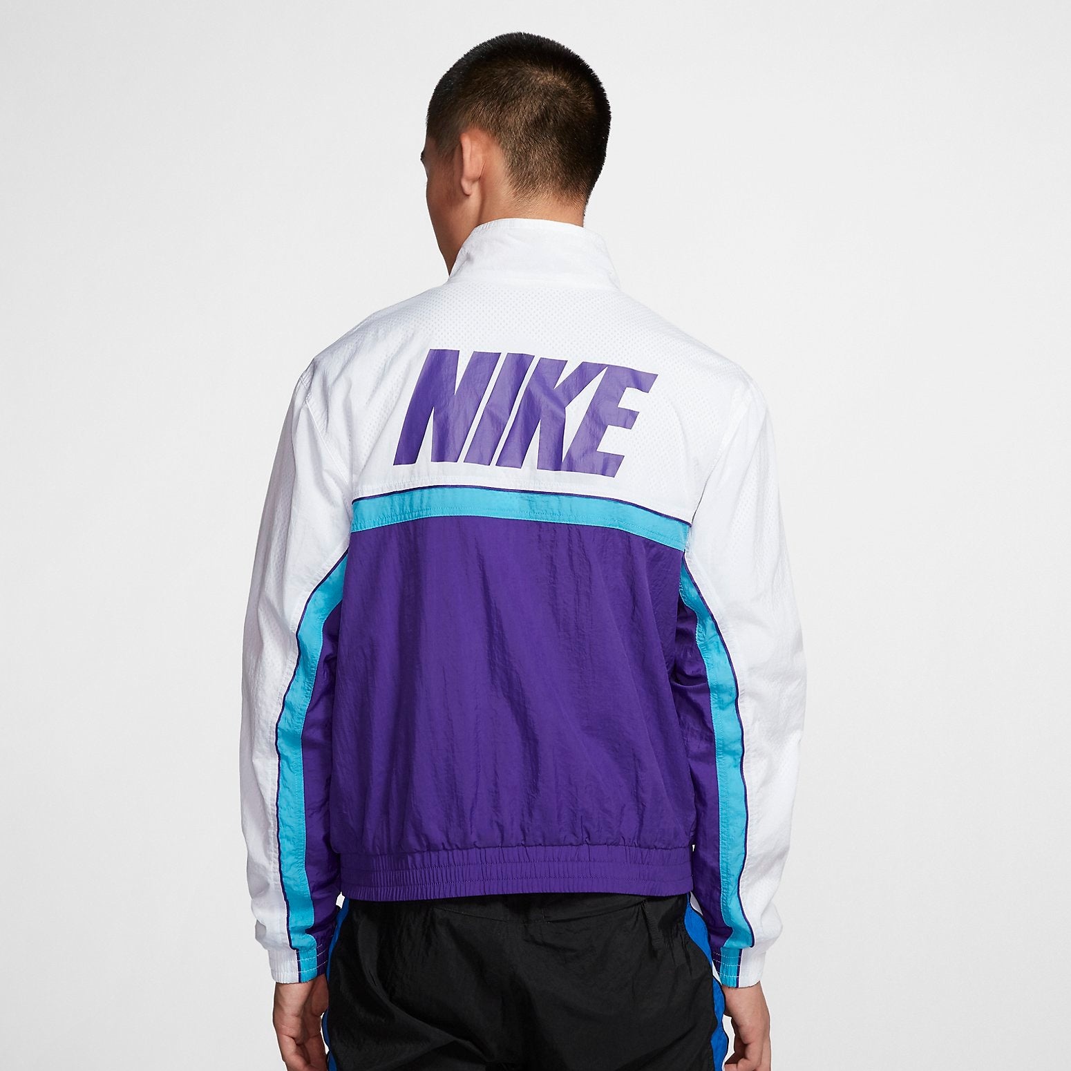 Nike Throwback Basketball Jacket 'White Purple' AV9756-103 - 2