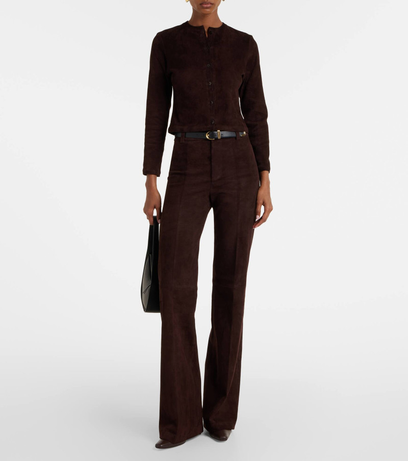 STOULS Lizzy high-rise suede wide-leg pants outlook