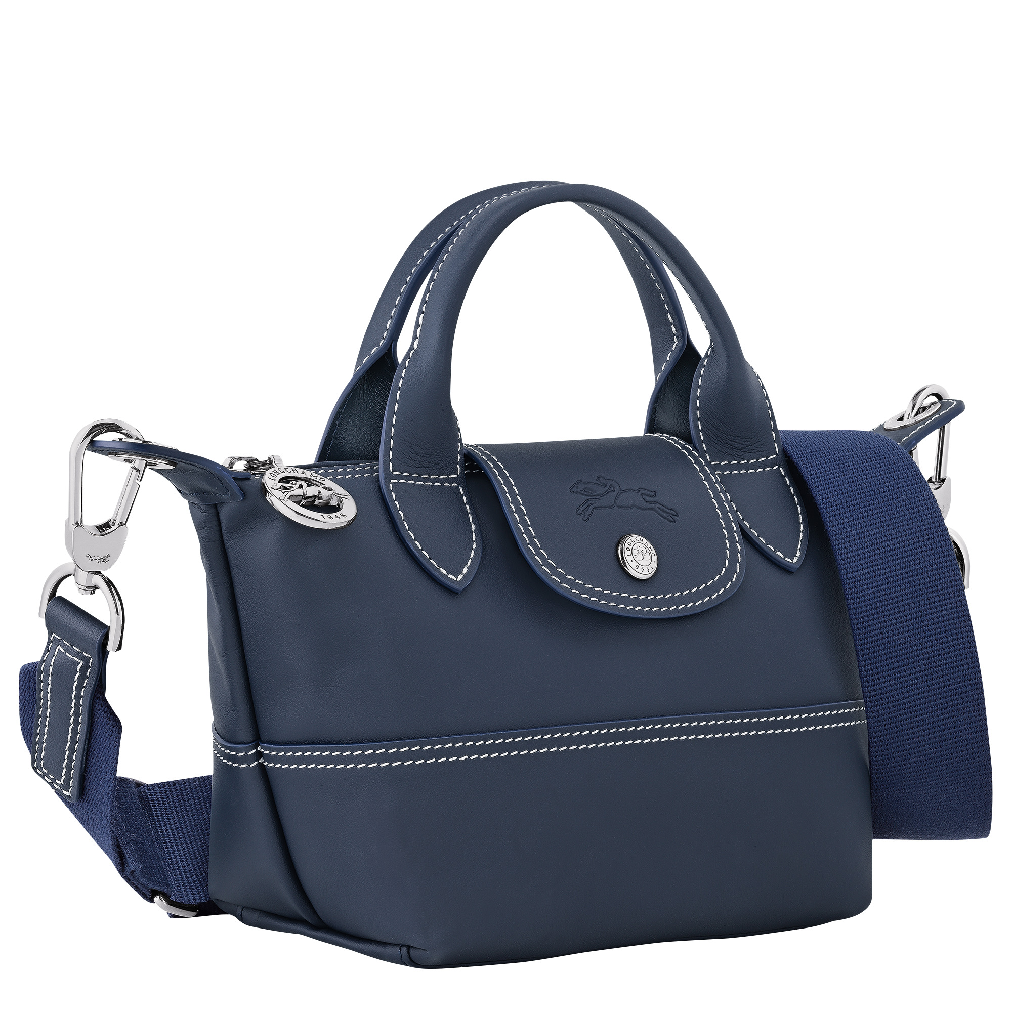 Le Pliage Xtra XS Handbag Navy - Leather - 3