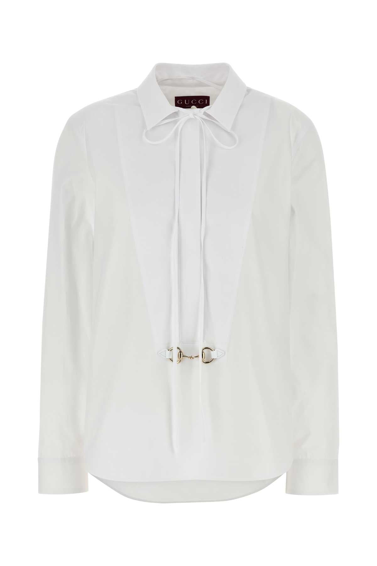 Gucci Women White Poplin Shirt - 1