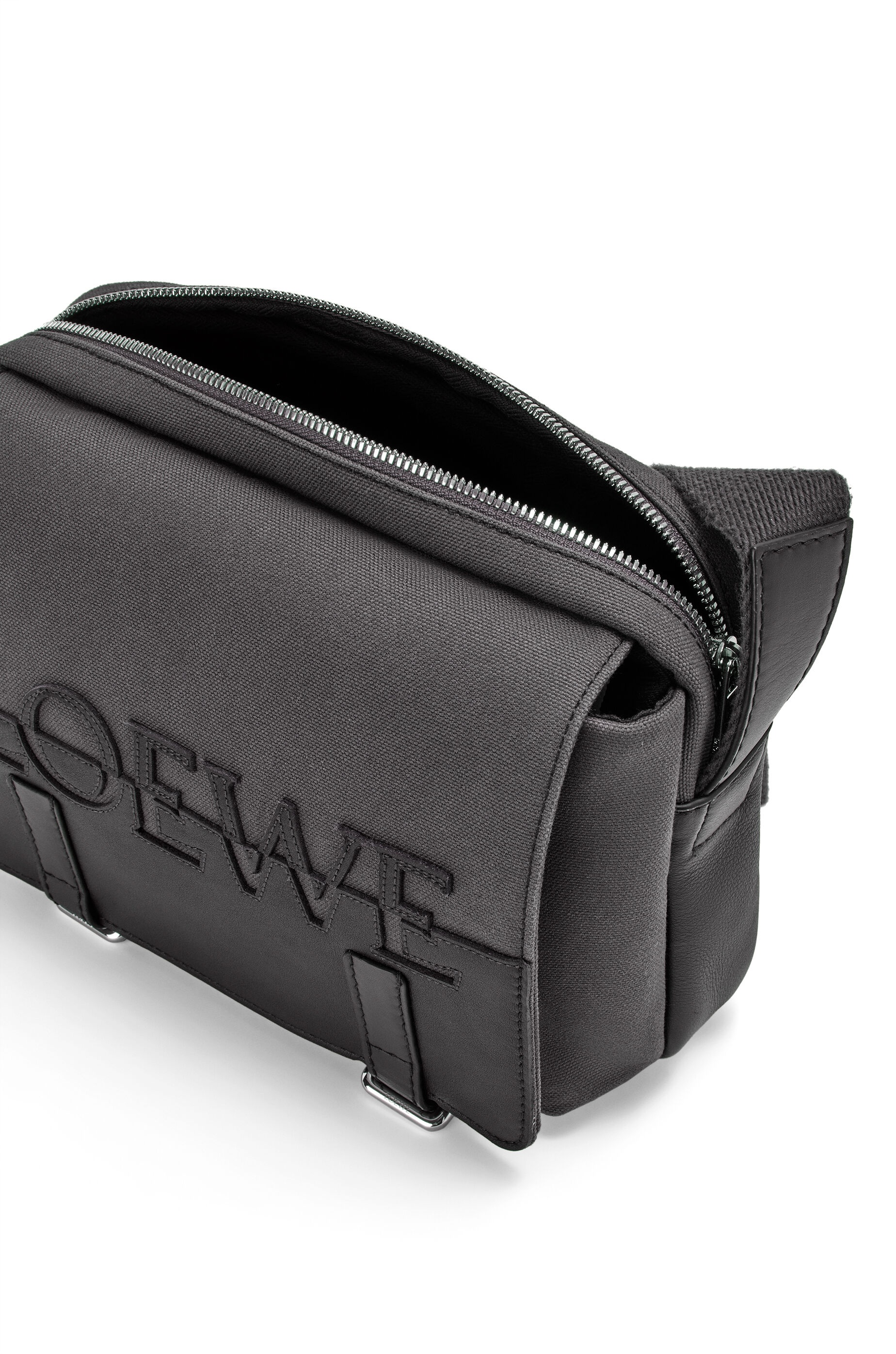 Signature XS Military messenger bag in canvas and classic calfskin - 4