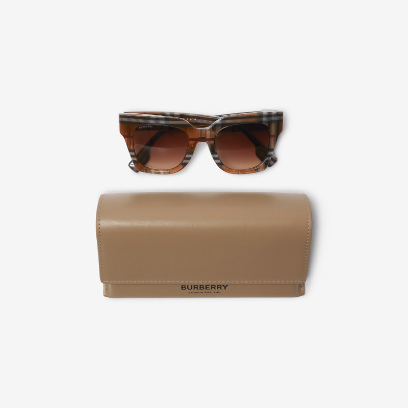 Check Bio-acetate Square Frame Sunglasses 6