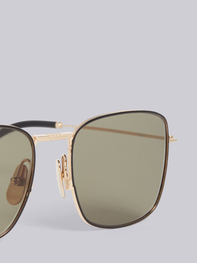 Thom Browne TB117 - White Gold Oversized Squared Aviator Sunglasses outlook