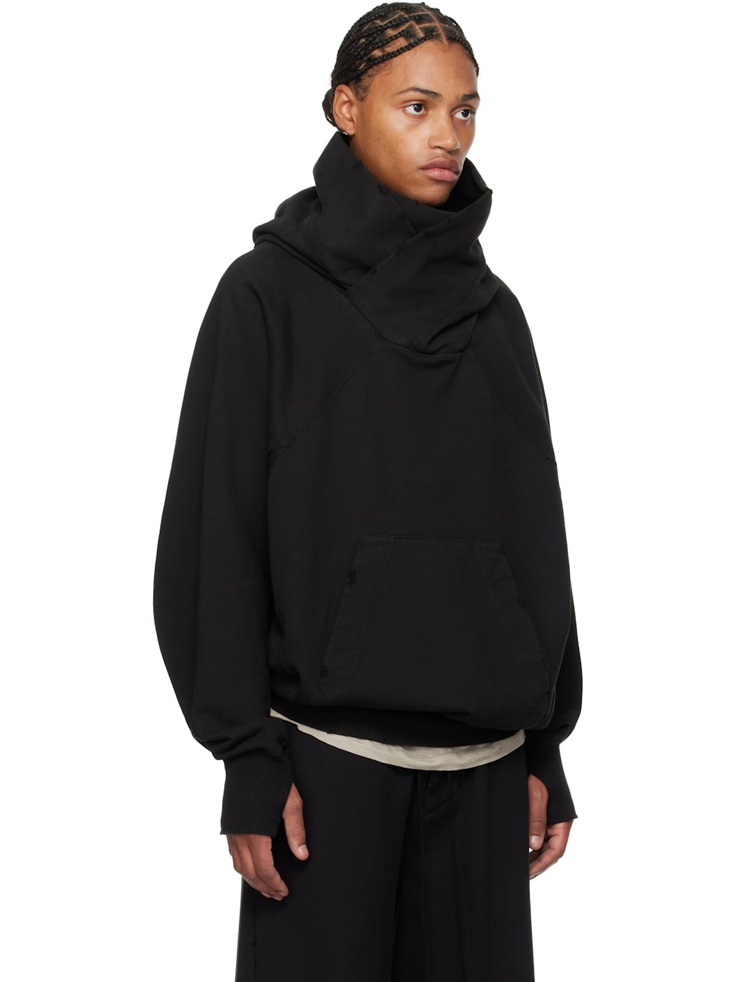 Black Cotton Heavy Hoodie - 2