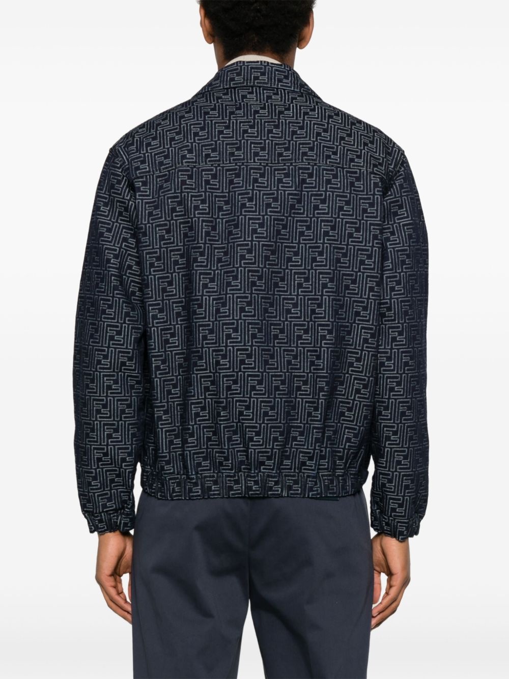 FF-jacquard denim bomber jacket - 4