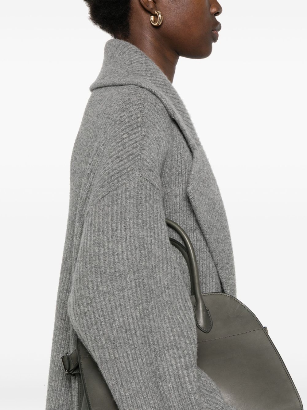 ribbed-knit cardi-coat - 5