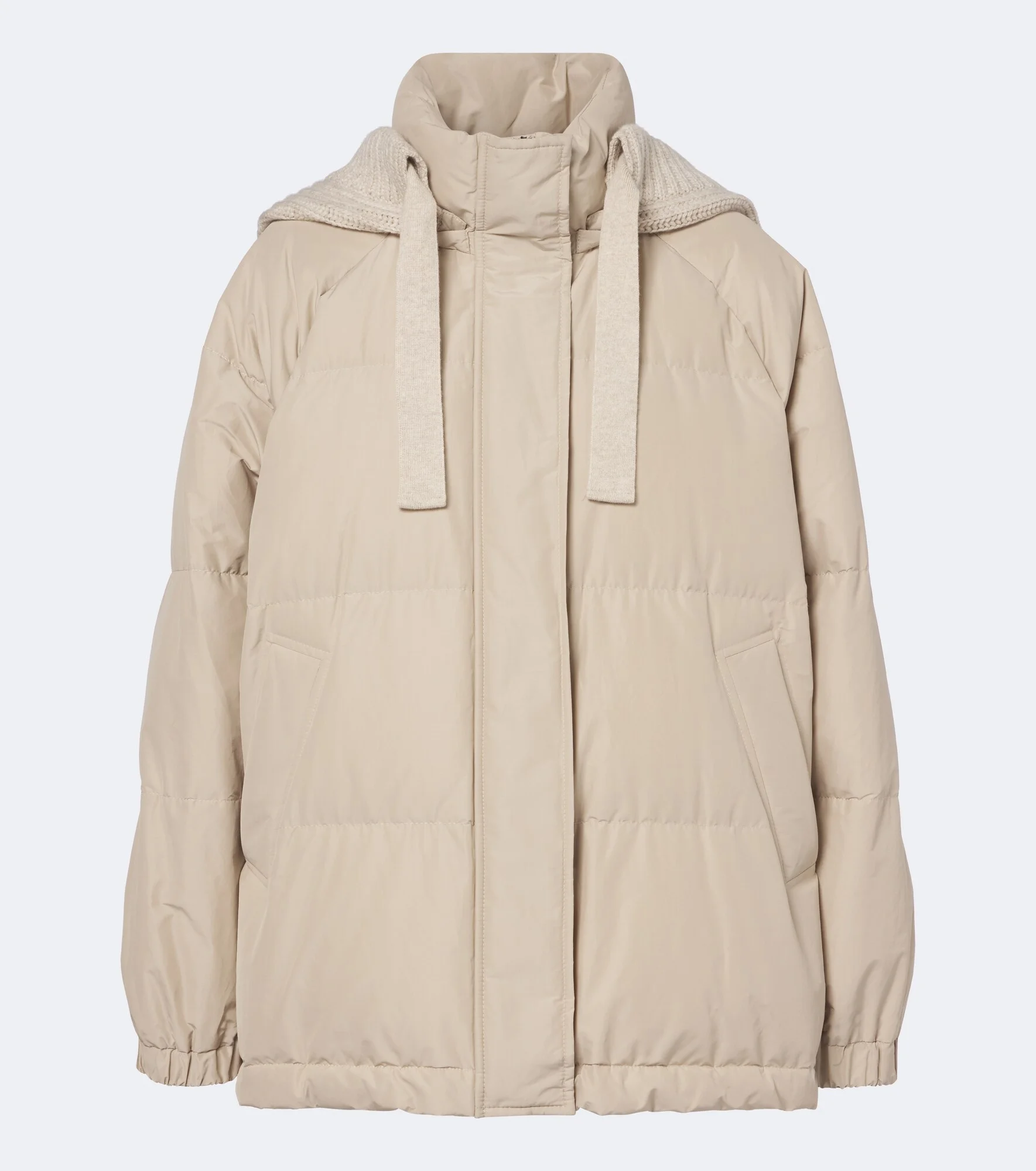 Hooded cotton-blend down jacket - 1