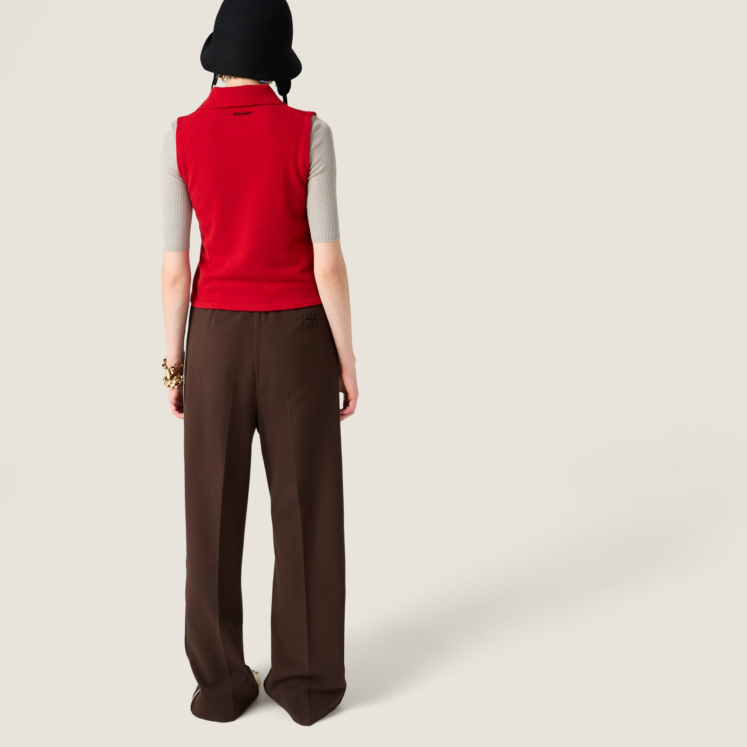 Sleeveless cashmere polo shirt - 3