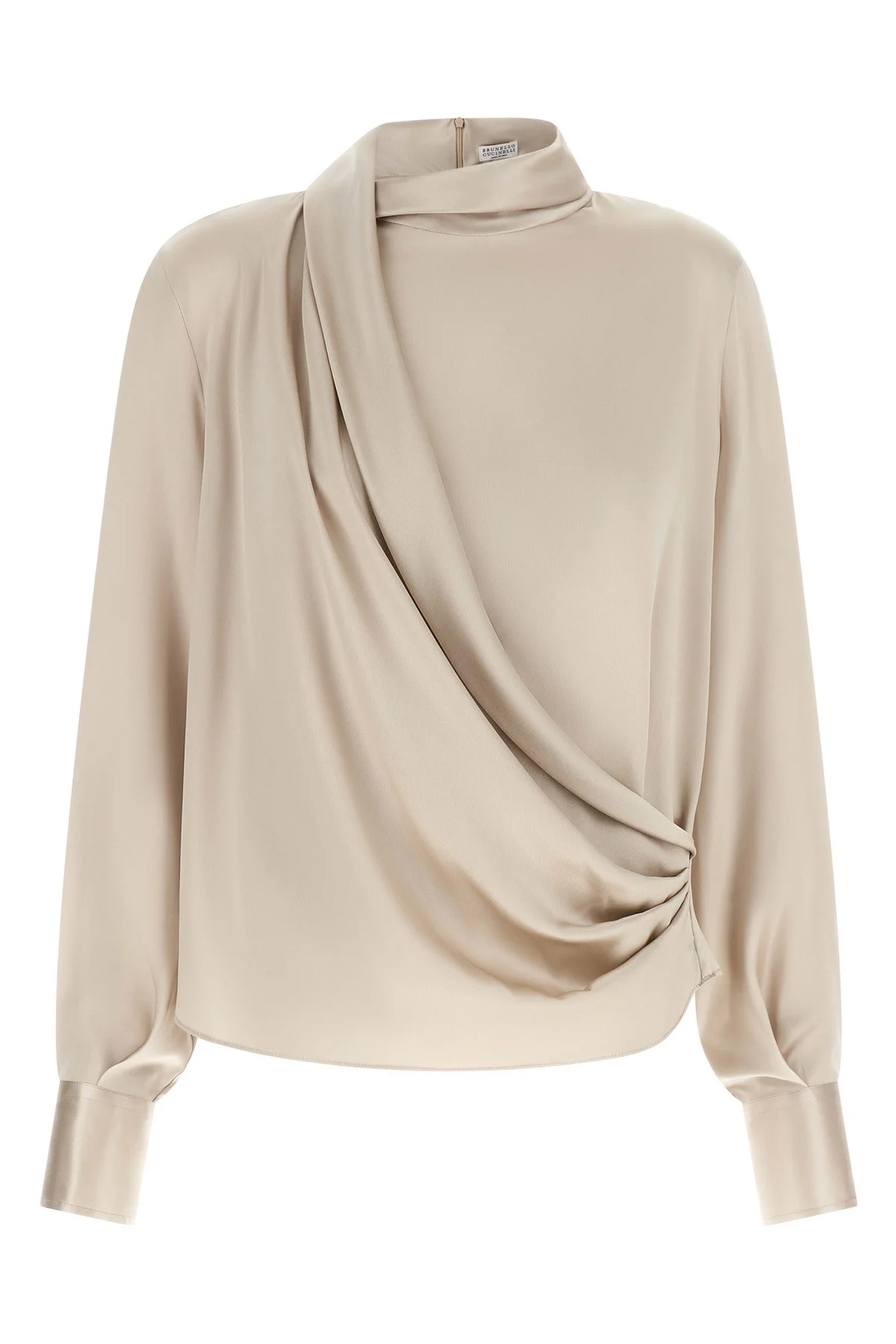 Asymmetric Draped Blouse - 1