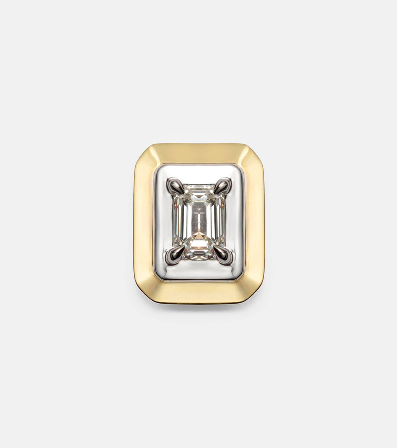 9kt gold single earring with diamond 1