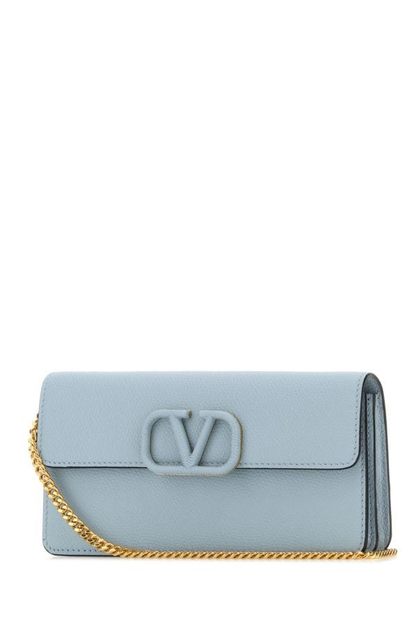 Light blue leather clutch - 2