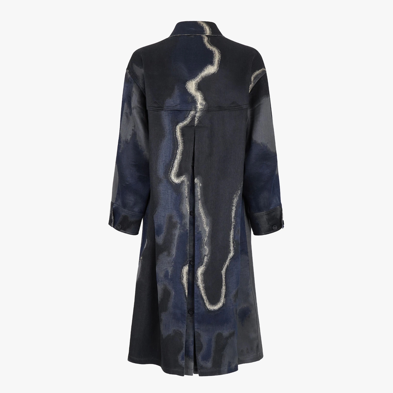 Black jacquard trench coat - 2