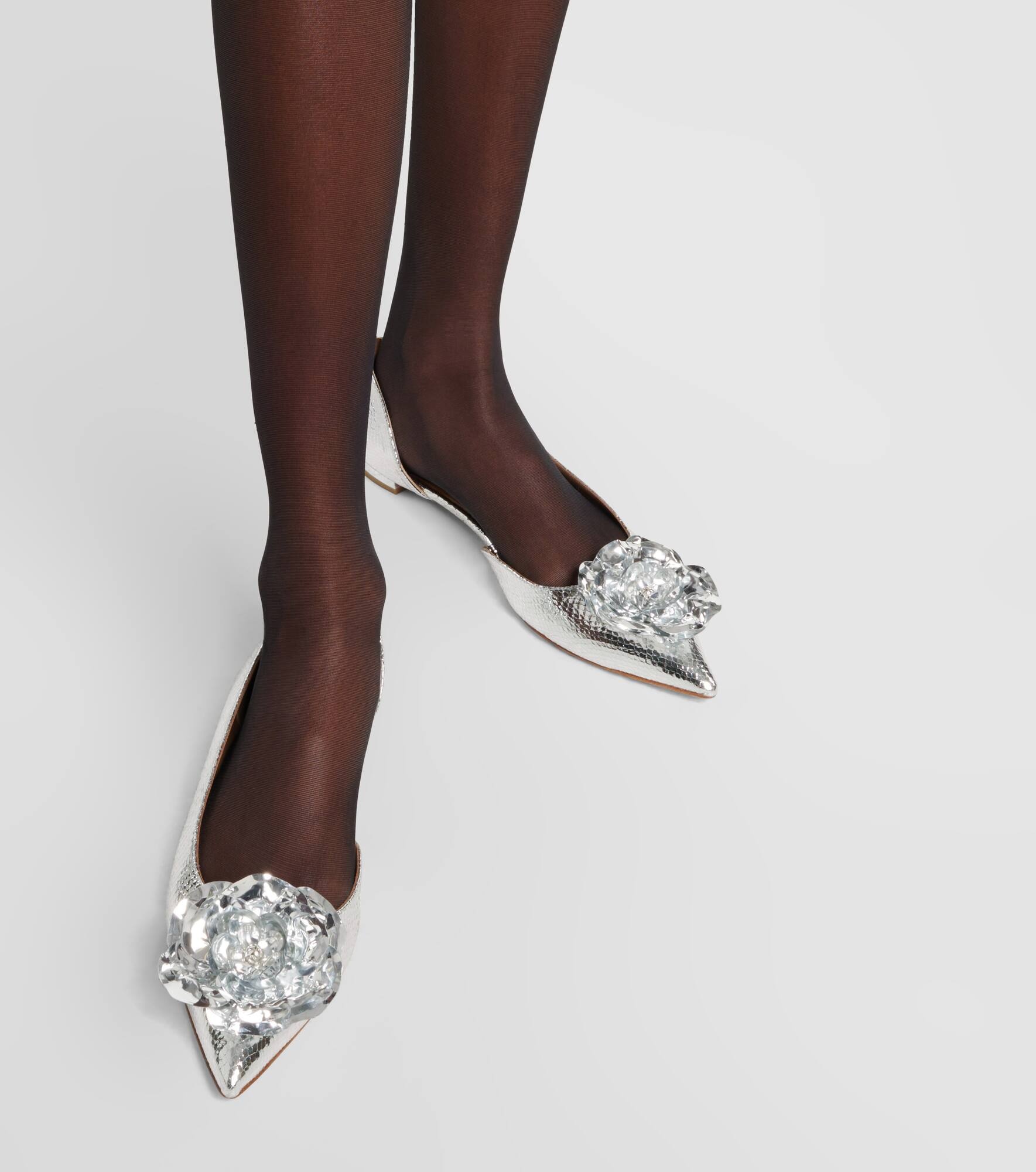 Paris Rose mirrored leather ballet flats - 4