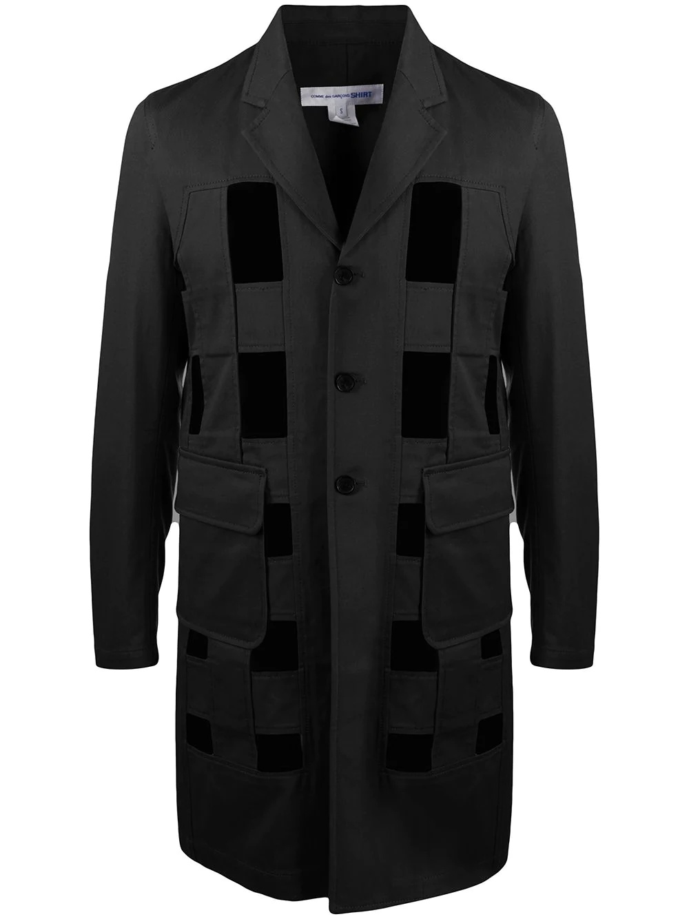 long cut-out coat - 1