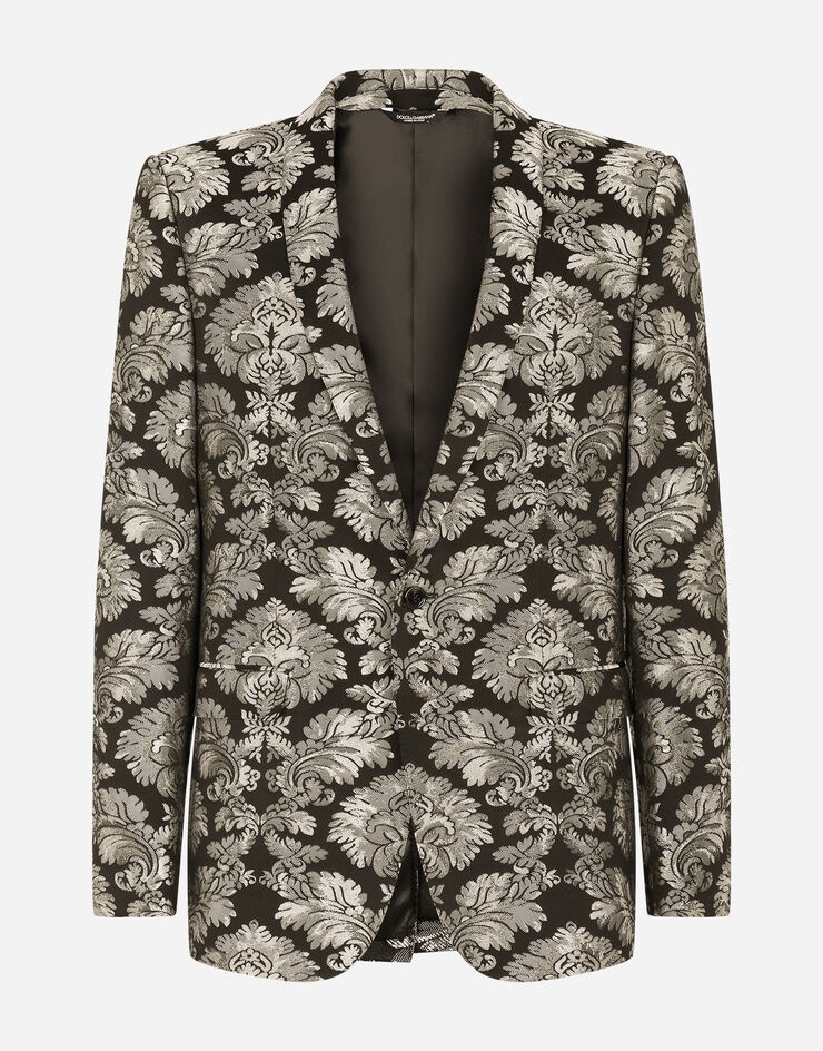 Floral jacquard Martini-fit suit - 3