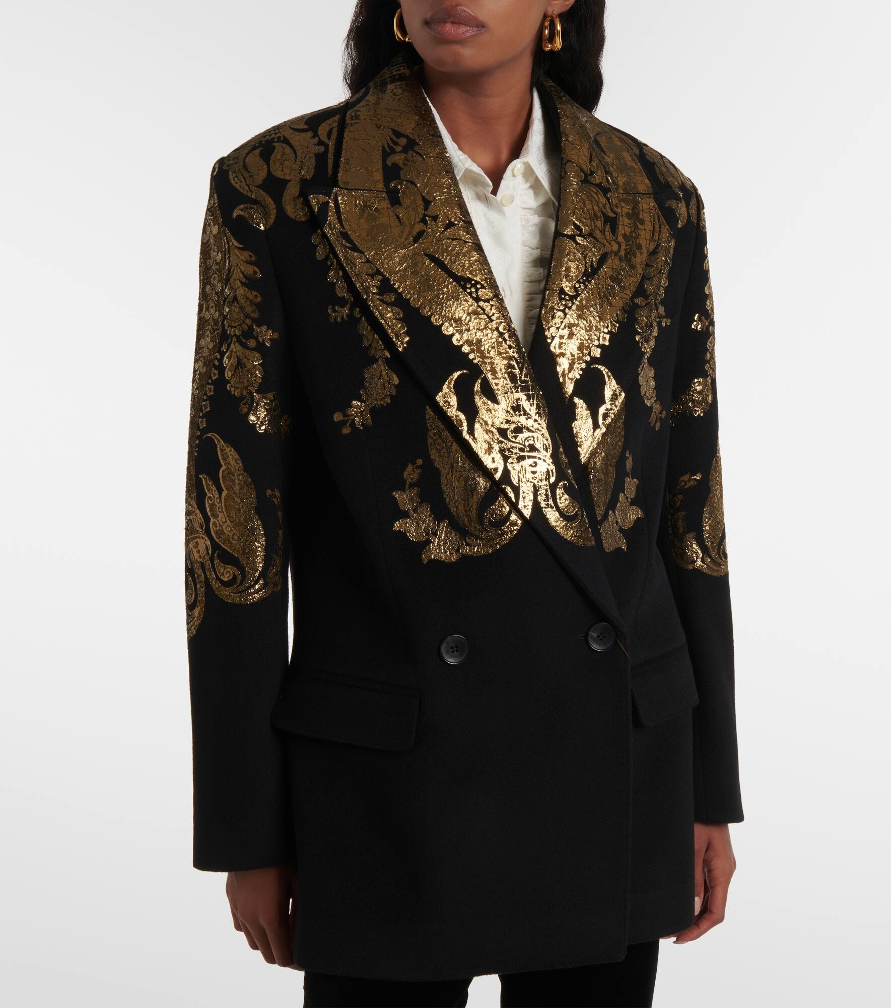 Paisley wool and cashmere blazer - 6