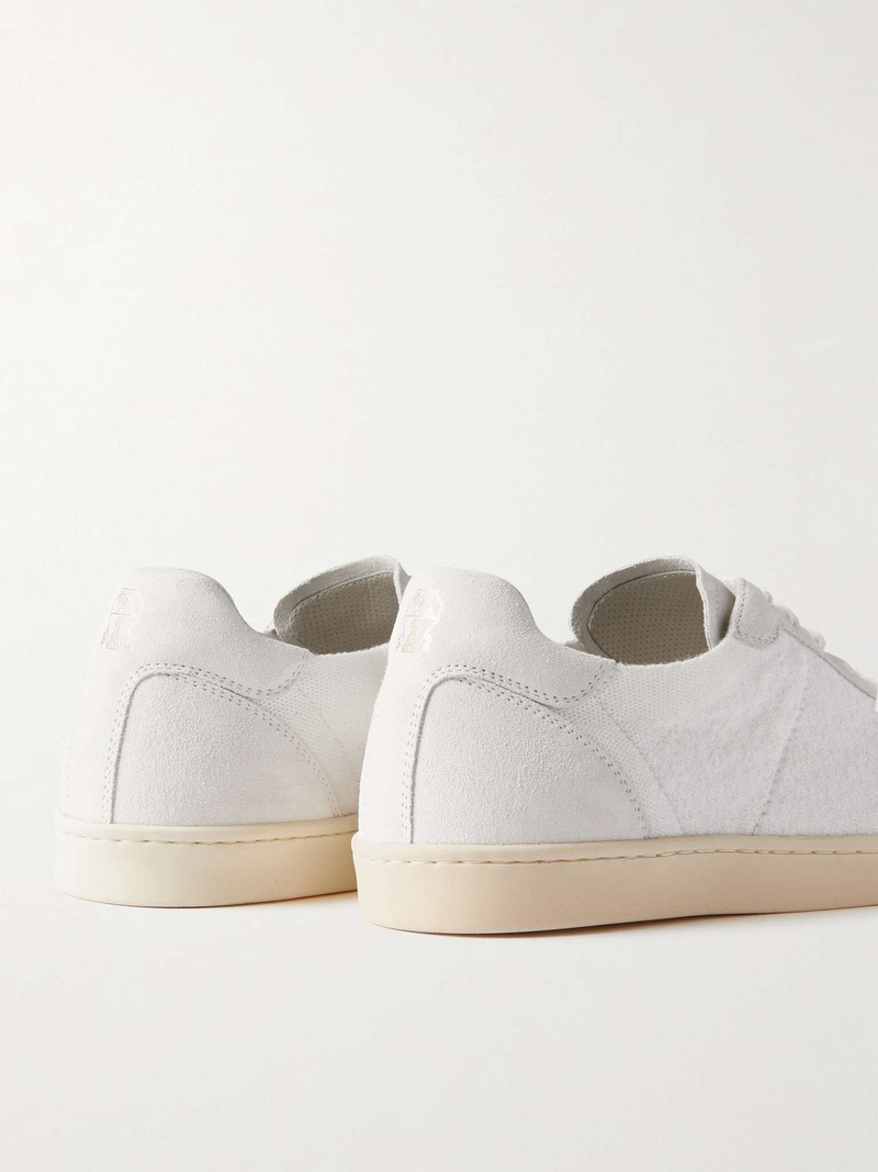 Suede-Trimmed Terry Sneakers 5
