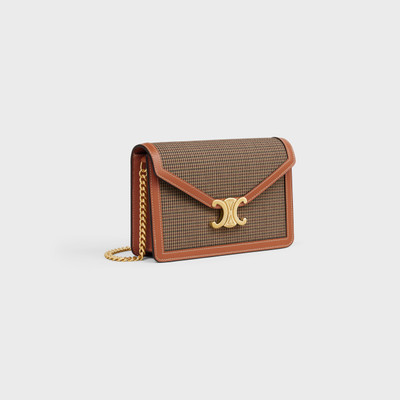 CELINE WALLET ON CHAIN MARGO in PIED DE POULE TEXTILE AND CALFSKIN outlook