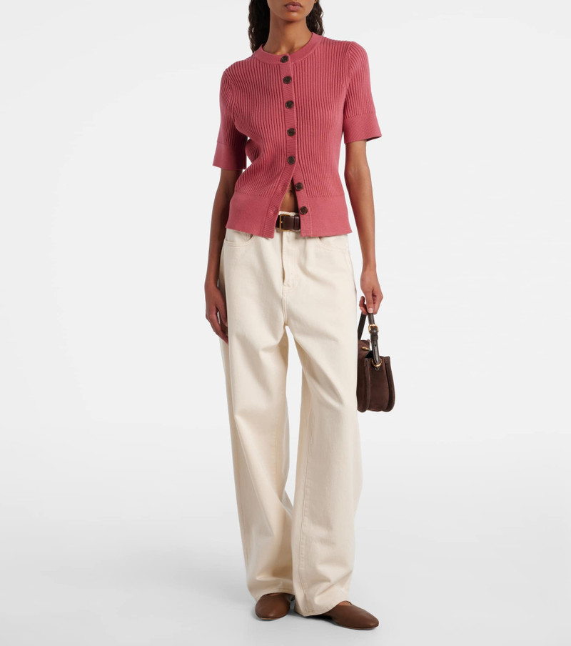VARLEY Micha ribbed-knit cardigan outlook