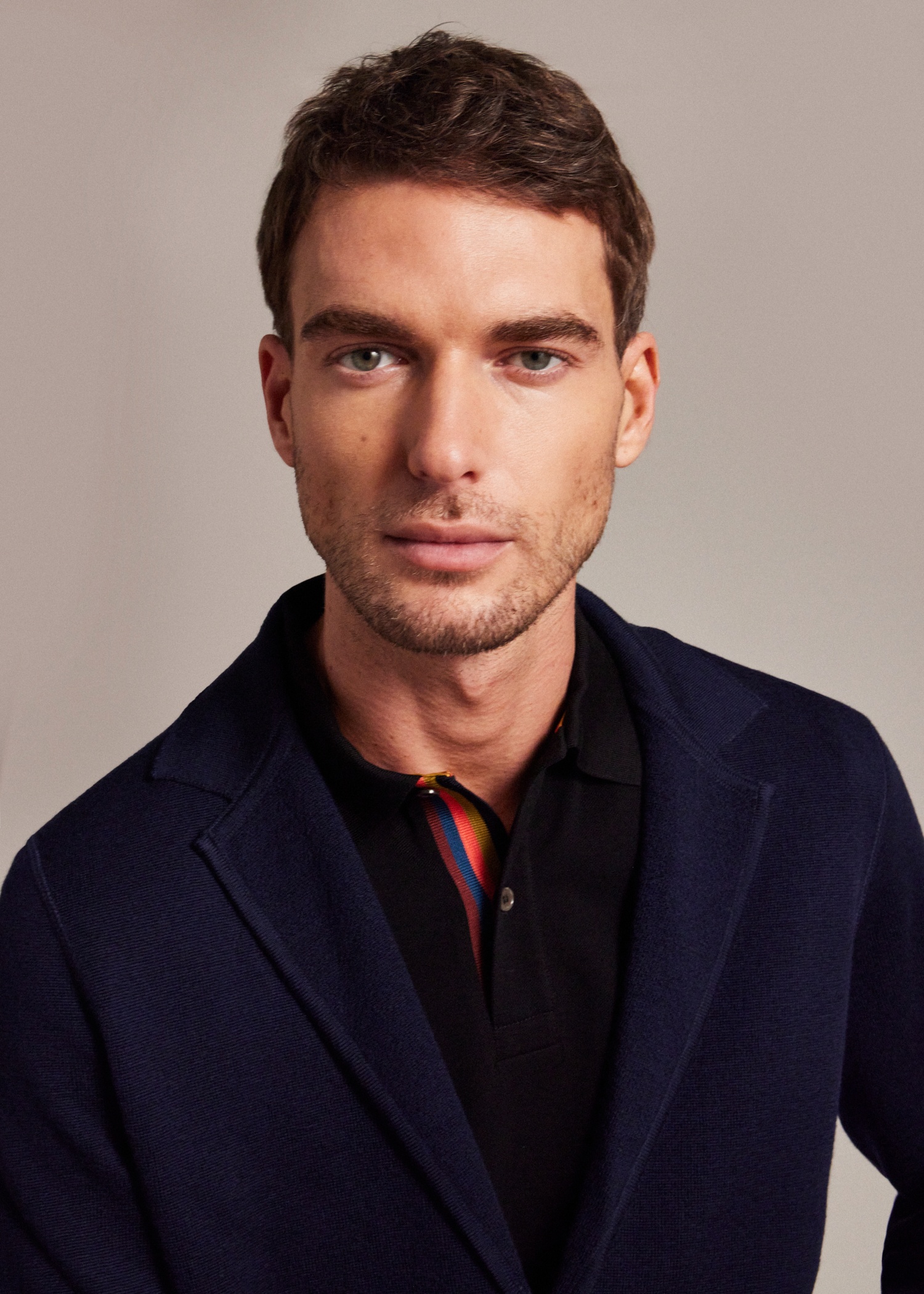 Dark Navy Merino Wool Cardigan Blazer - 7