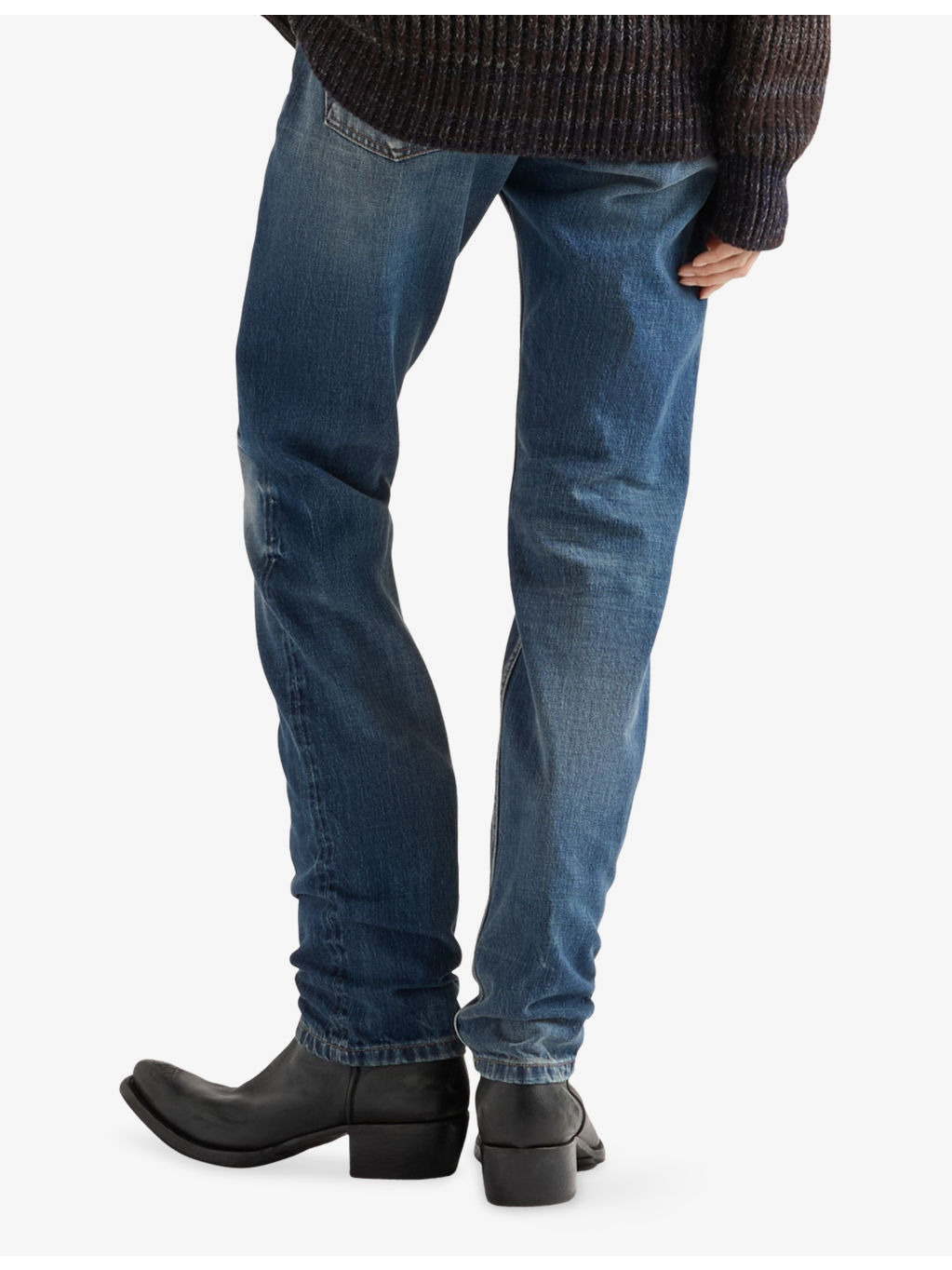 Tapered-Leg Washed Denim Jeans - 4
